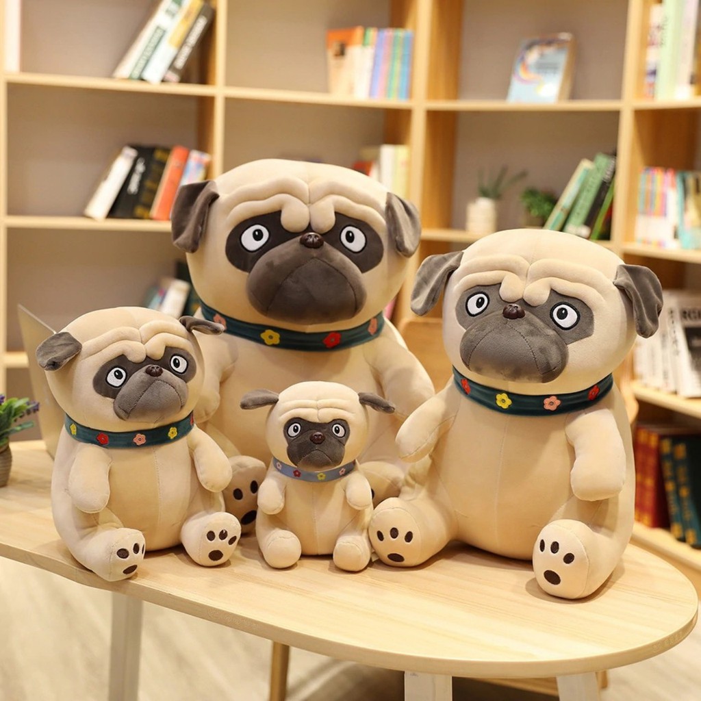Chó Pug Bông Mặt xệ  đủ Size 25 cm , 35 cm ,40 cm , 50cm - Chó Bông Mặt Nhăn Cao Cấp