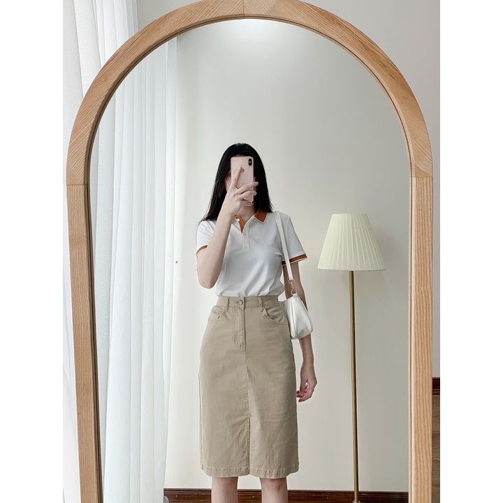 Áo polo nữ YODY chính hãng, Áo phông có cổ nữ  basic vải  Café siêu nhẹ, siêu mát thấm hút tốt APN3700 | BigBuy360 - bigbuy360.vn