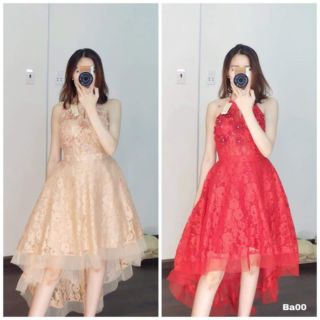 Đầm đuôi tôm cổ yếm đính hạt