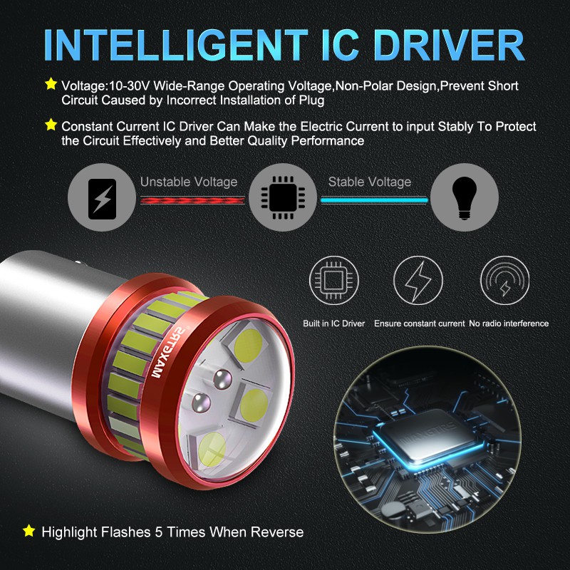 MAXGTRS Bộ 2 Đèn LED Tín Hiệu Cho Xe Hơi P21W LED 1156 BA15S W21W T20 7440