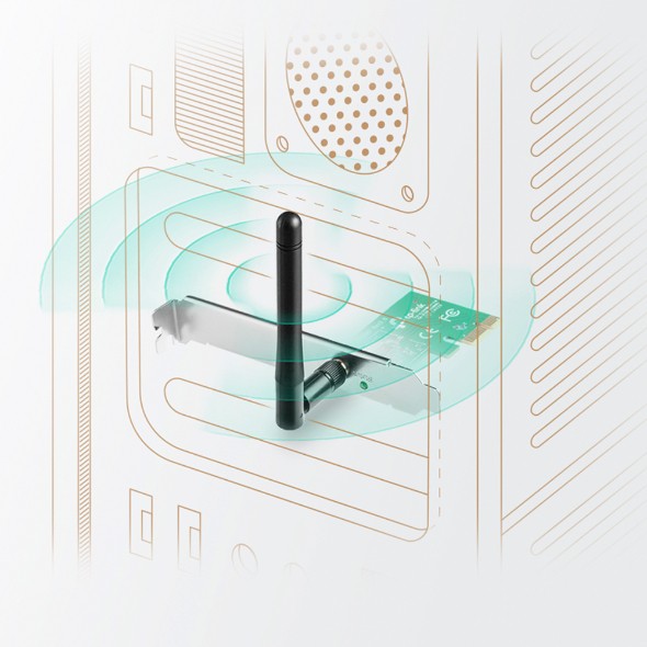 TP-Link PCI Express Card wifi (Thu wifi) Chuẩn N 150Mbps TL-WN781ND - Hàng chính hãng.