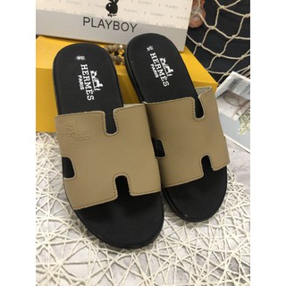 HOT Dép nam thời trang trẻ trung chữ HM màu đen kem trẻ trung
