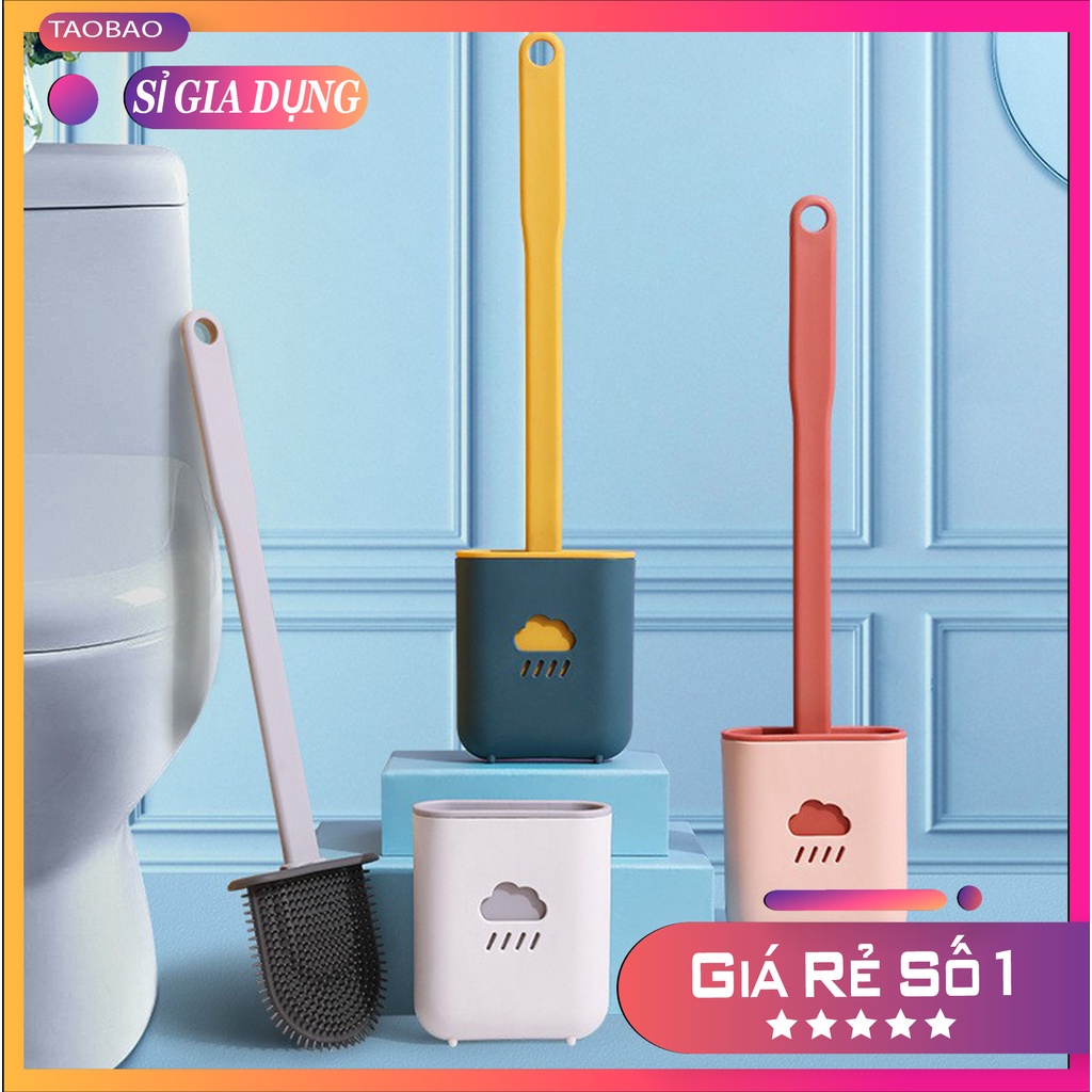Rẻ Quá Chổi Cọ Nhà Vệ Sinh Toilet, Cây Cọ Chà Bồn Cầu SiliCon Có Giá Đựng Dán Gắn Tường