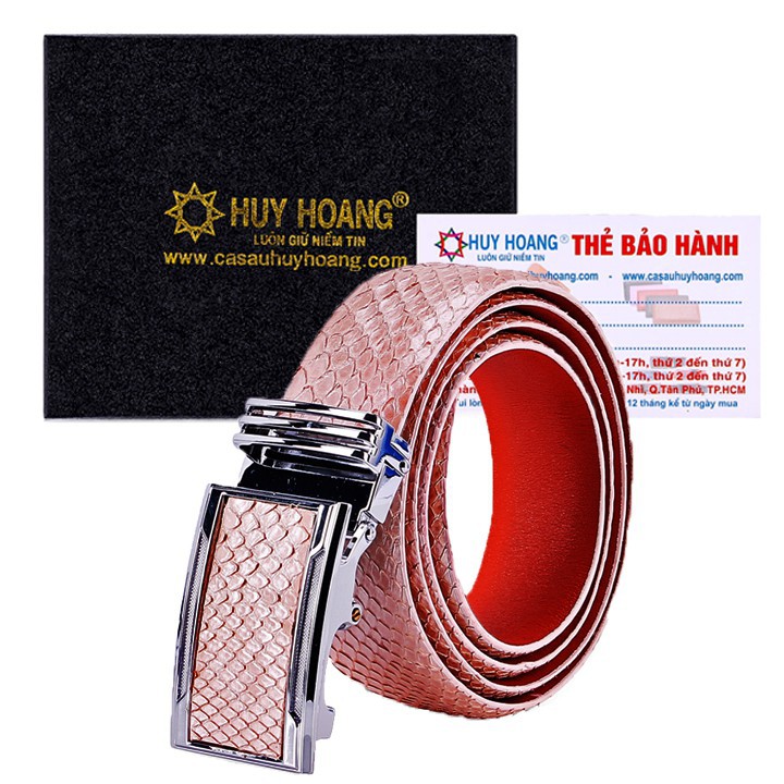 Thắt lưng nam da trăn màu hồng phấn XH4363