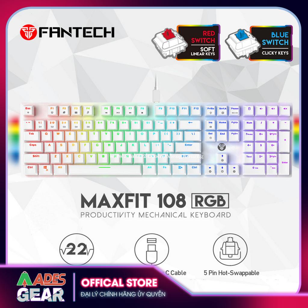 ✔️ Bàn Phím Cơ Gaming FANTECH MK855 MAXFIT108 Blue/Red Switch ✔️ 4 Phím Media ✔️ BẢO HÀNH 12