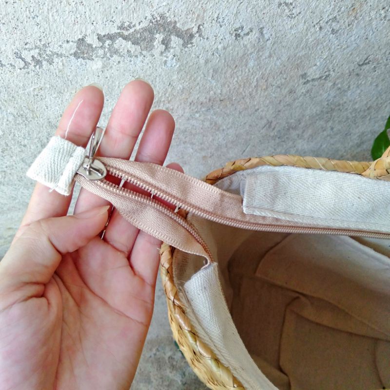 Túi cói vẽ hoa sen