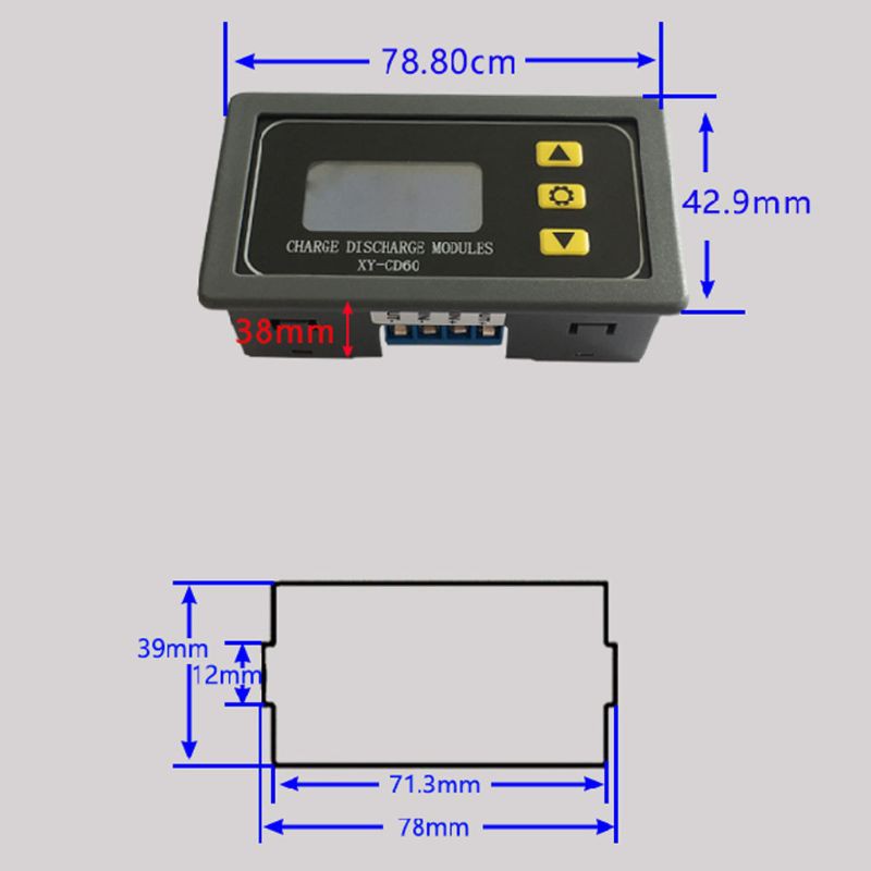 Mô-đun Bộ điều khiển sạc pin năng lượng mặt trời XY-CD60 Điều khiển xả sạc DC6-60V Bảng bảo vệ dòng điện áp thấp