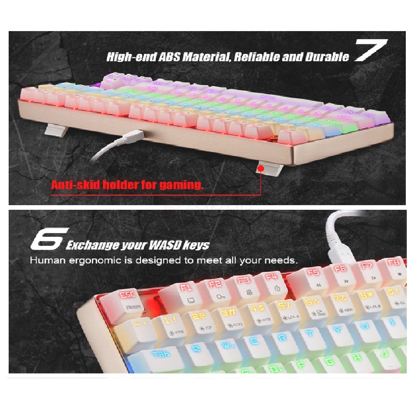 Bàn phím cơ Motospeed K87 TKL Rainbow Gaming Keyboard