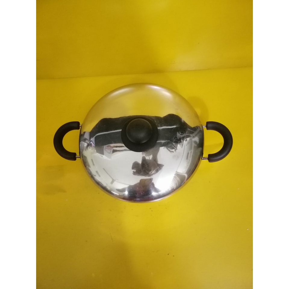 Nồi lẩu (chảo) inox nội địa Nhật, size 24cm, cao 8cm (mã 546), Dùng được bếp từ