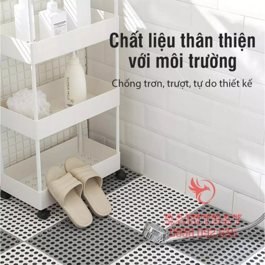Tấm thảm miếng nhựa lót sàn nhà tắm chống trượt trơn trượt nhựa ghép lỗ tròn kháng khuẩn 30*30cm