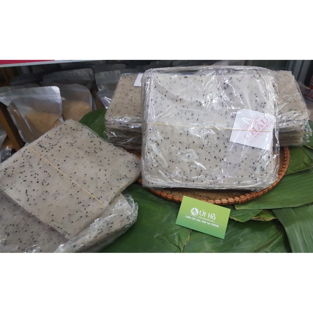 Bánh Tráng Cuốn Nhúng Mè  Đen Ninh Thuận Sấp 1Kg Bánh Sản Xuất Thủ Công Truyền Thống Từ Bột Gạo Và Mè - Út Hà Đặc Sản