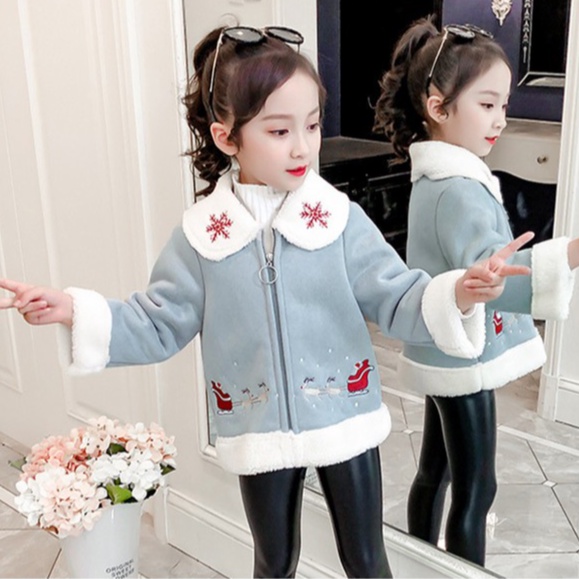 Áo khoác lót lông hoa tuyết bé gái size 15-40kg chất siêu mịn đẹp (HÀNG QCCC) AK05