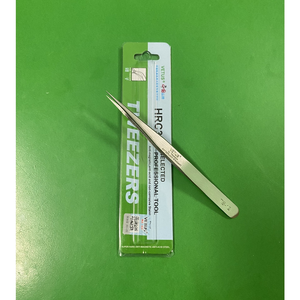 NHÍP THỢ CAO CẤP CHUYÊN NHẶT LÔNG YẾN , TEM HÀNG VETUS TS12 - NHÍP THẲNG
