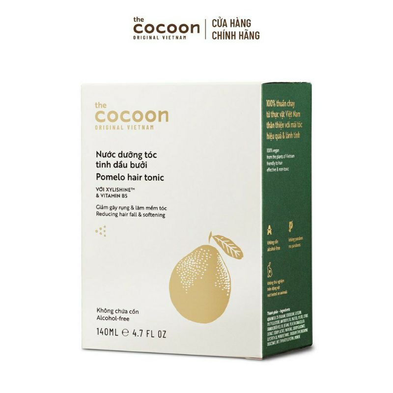 [FREE SHIP-HÀNG CHÍNH HÃNG] Nước dưỡng tóc tinh dầu bưởi(pomelo hair tonic)Cocoon 140ml