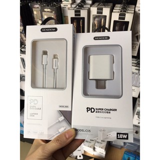 Bộ sạc nhanh Iphone 11, 11 Pro, 11Pro Max hỗ trợ PD 18W SENDEM C15  - Hàng chính hãng - Bảo hành 1 năm