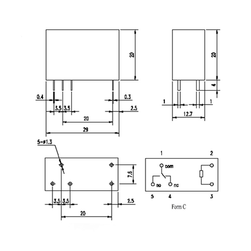 Relay 5 chân SONGLE SMI-SL-C Rơ le 5V, 12V, 24V  (10A)