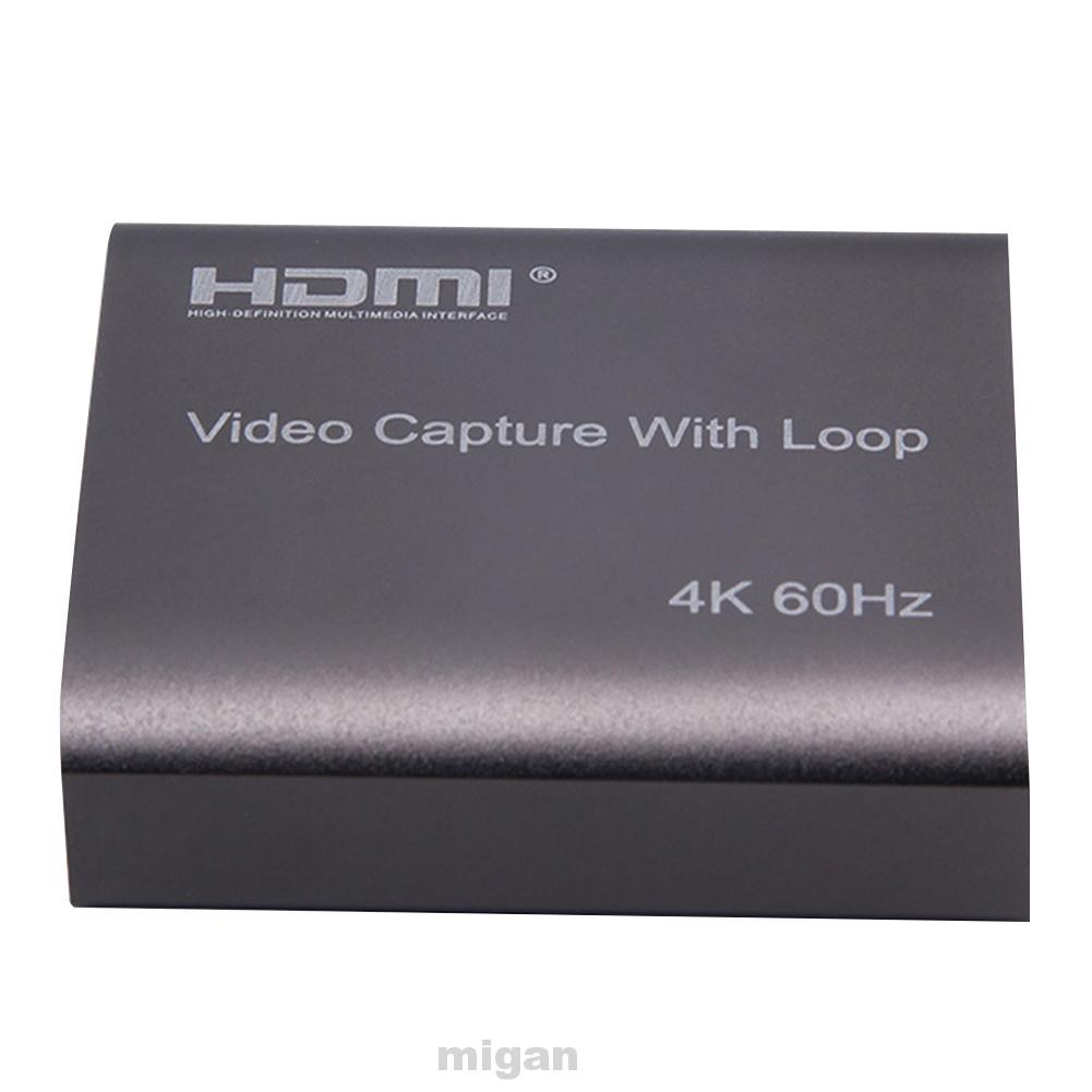 Portable HD 1080P Broadcasting Aluminium Alloy Live Streaming 4K 60Hz Loop Out USB3.0 HDMI Video Capture Card