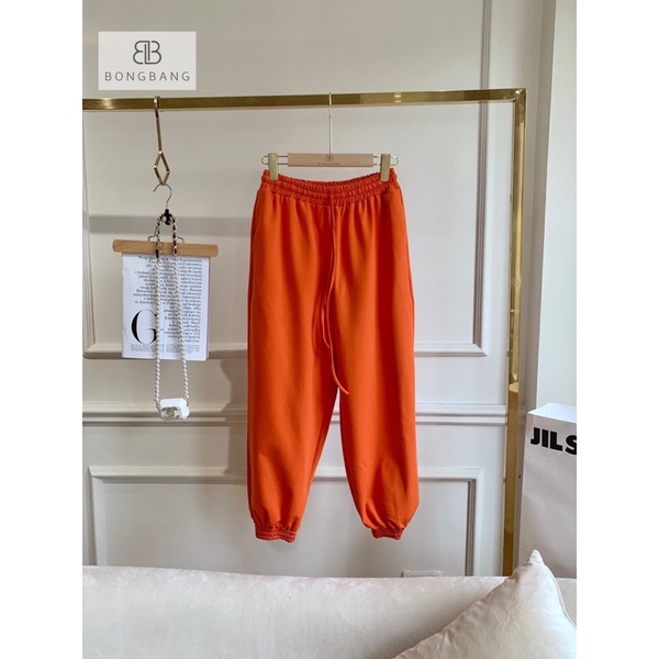 Quần Jogger Sweatpants Nữ Dây Rút Bo Ống Chun Nỉ Unisex Form Rộng Nhiều Màu I'm Basic