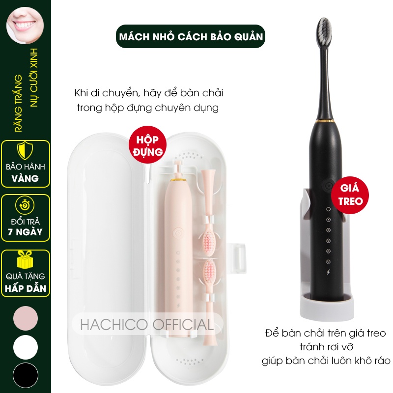 [Mã COSDAY - 50k đơn 250k] Bàn chải điện Hachico Sonic X3 pro, bàn chải đánh răng điện tự động với lông chải siêu mềm