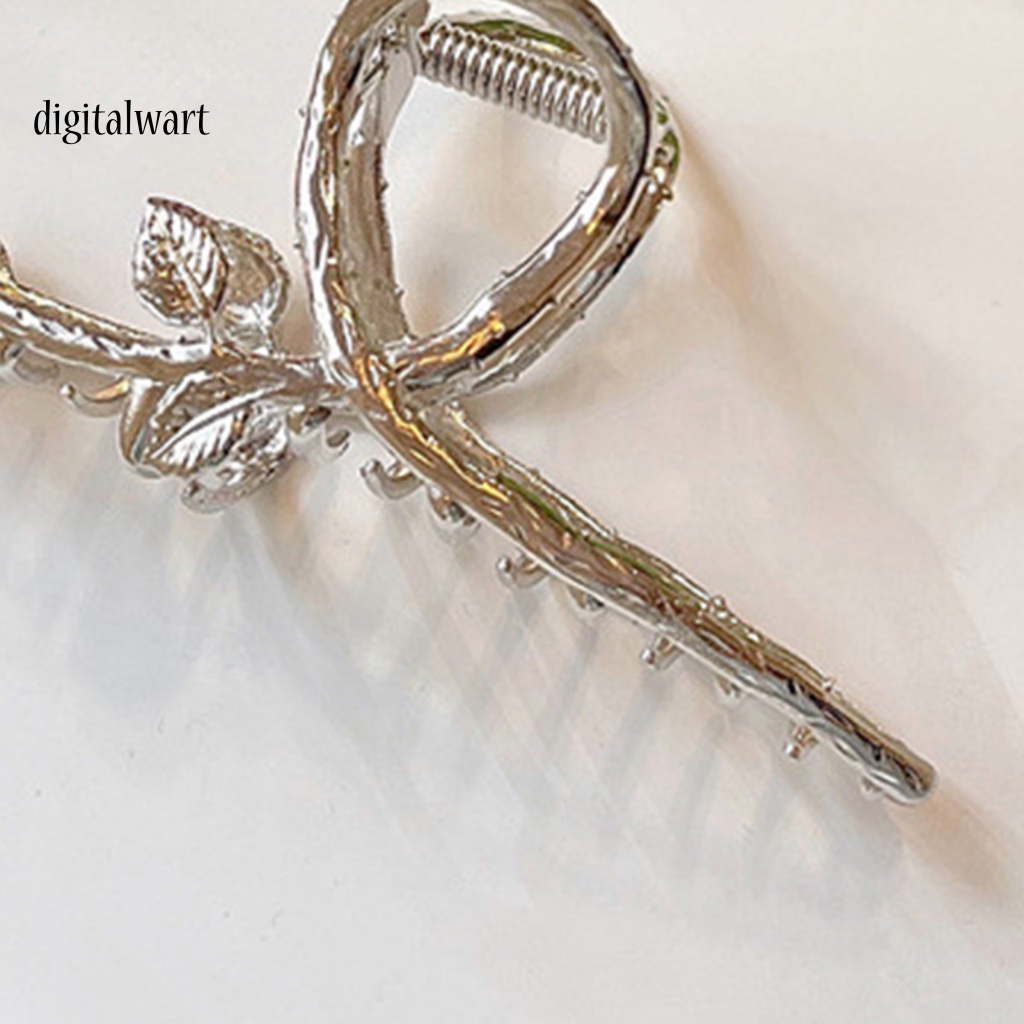 Kẹp Tóc Hình Hoa Hồng Màu Bạc Nhẹ Nhàng Chống Biến Dạng Thanh Lịch