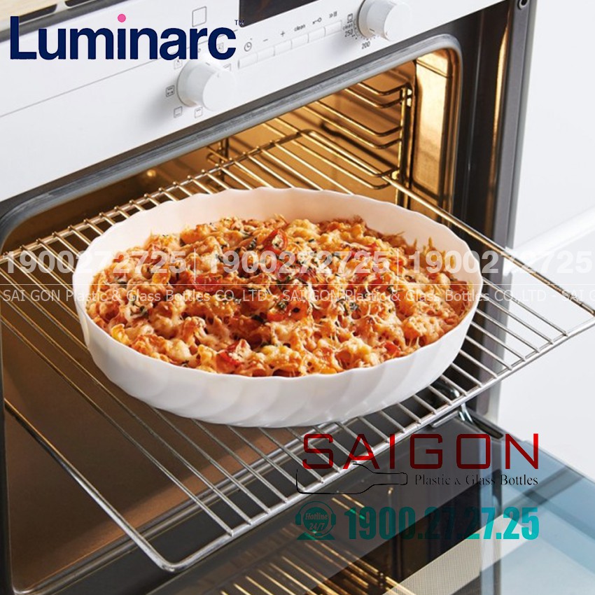 Khay Nướng Thủy Tinh Luminarc Smart Cuisine Trianon Tròn 26cm | Thủy Tinh Chịu nhiệt Cao cấp , Nhập Khẩu Pháp