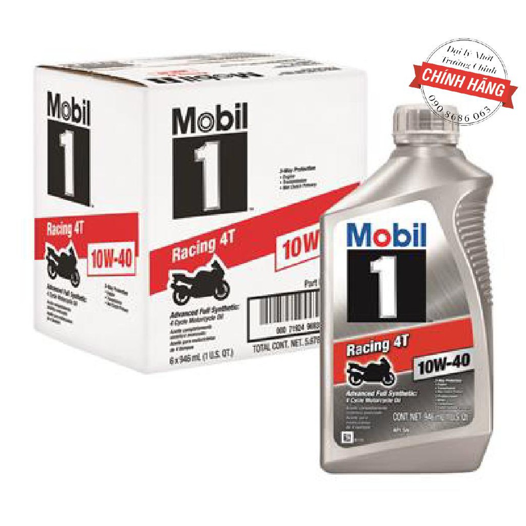 [Mã LIFEAU5SALE giảm 10% đơn 50K] Nhớt Mobil 1 Racing 10W40 thùng 6 bình dành cho xe số , tay côn