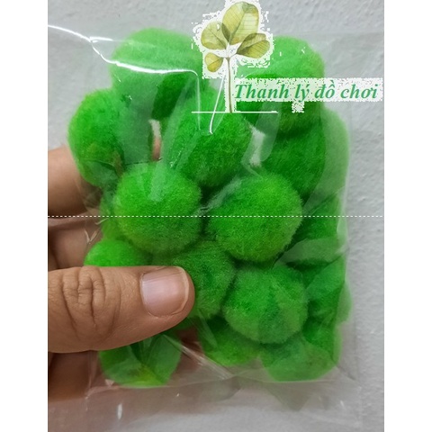 Quả bông pompom 2,5cm dạy trẻ nhận biết màu sắc làm đồ hanmade