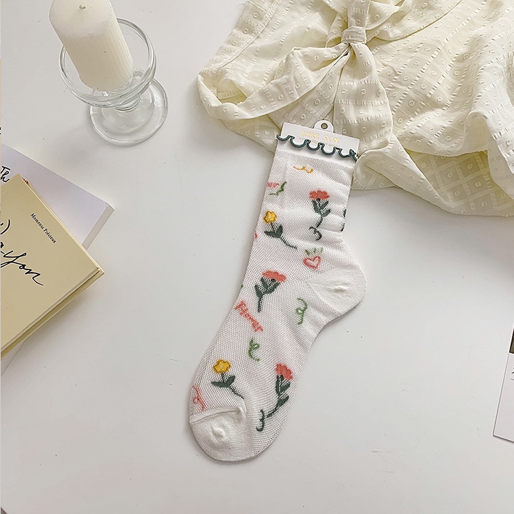 Hàng Mới Về Mới Đôi Tất Ren Lưới Thoáng Khí Phong Cách Nhật Bản Cho Nữ