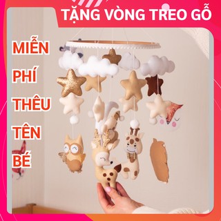 [TẶNG BẢNG TÊN BÉ & VÒNG TREO] Đồ chơi treo nôi cho bé kích thích thị giác ảnh thật, có nhạc tự xoay BẦU TRỜI 8