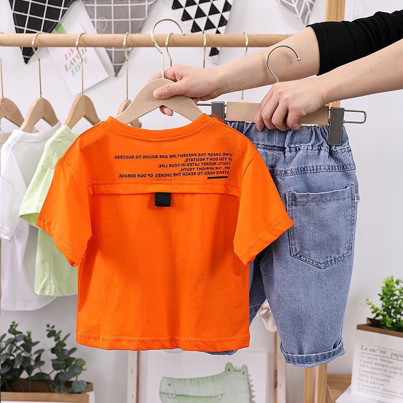 Bộ người máy quần jeans cực phong cách cho bé trai - BNMQJ