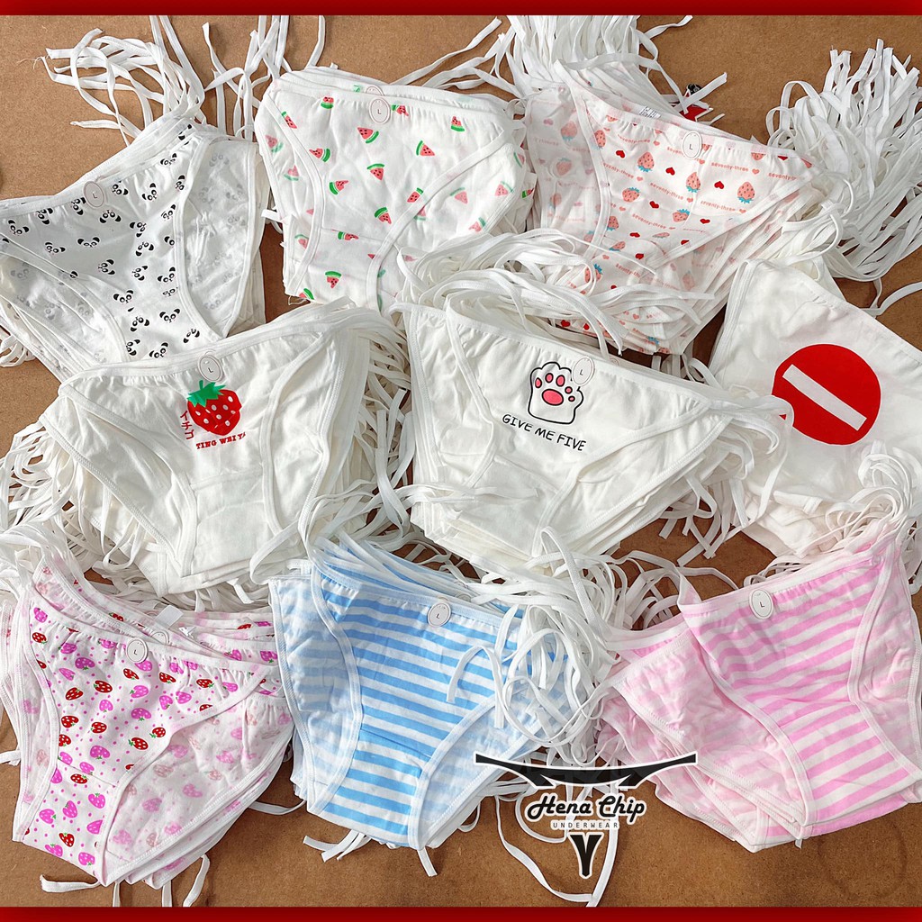 Quần Lót Cột Dây Cotton Hoạ Tiết