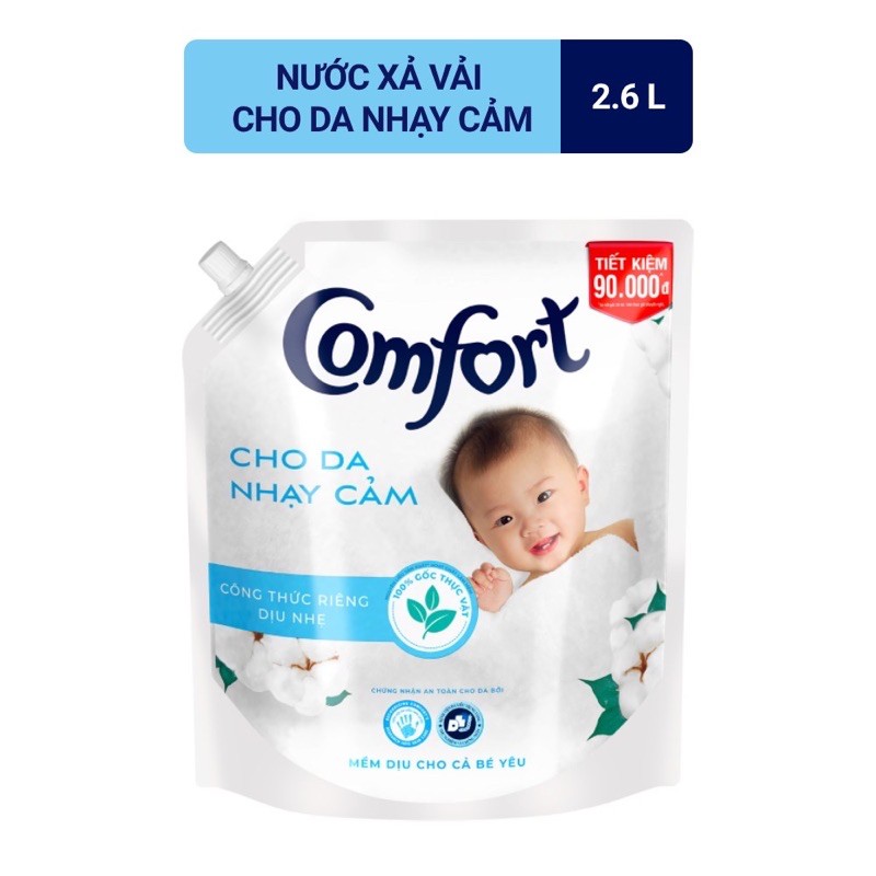 Nước Xả Vải Comfort Đậm Đặc Cho Da Nhạy Cảm 2,6L