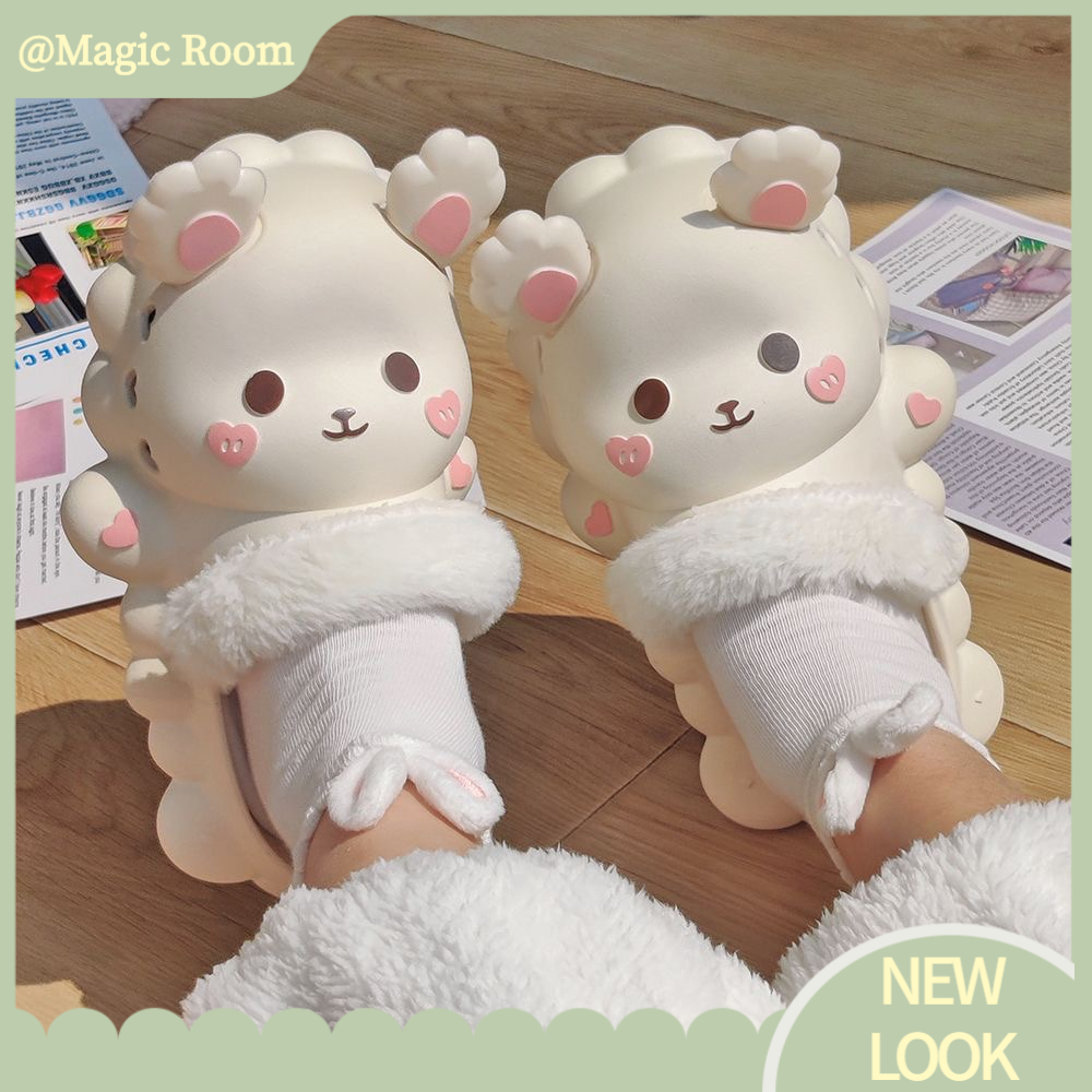 Babyfair. Dép Đi Trong Nhà Ấm Áp Mùa Đông Có Thể Tháo Rời Hoạt Hình Thú Và Ngoài Trời