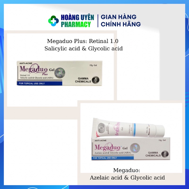 Gel bôi giảm mụn mờ thâm Megaguo và Megaduo plus