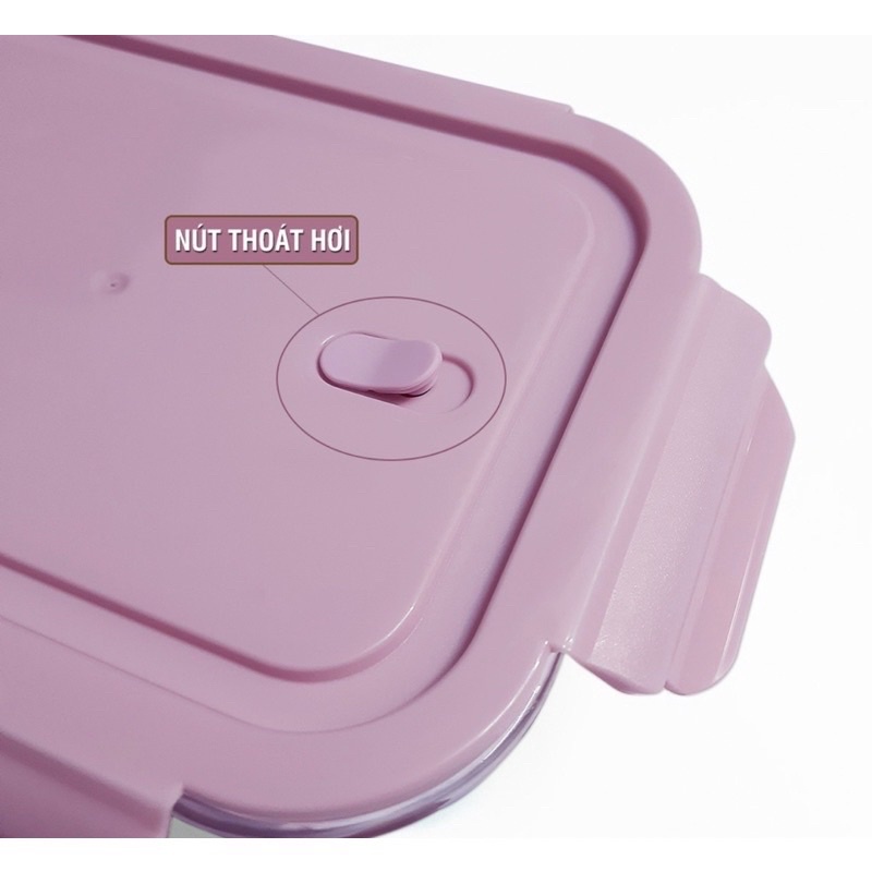 Set Hộp Cơm Thuỷ Tinh Văn Phòng 3 Ngăn 1L + Hộp Canh + Túi Giữ Nhiệt + Bộ Muỗng Đũa Nĩa Cán Gỗ Cao Cấp