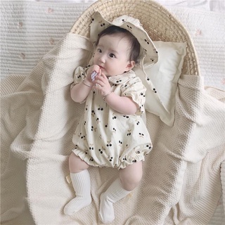 [Hàng thiết kế] - Bộ body liền thân tay ngắn hoa nhí + Mũ cho bé gái ❣️ Mặc cực xinh, sang chảnh