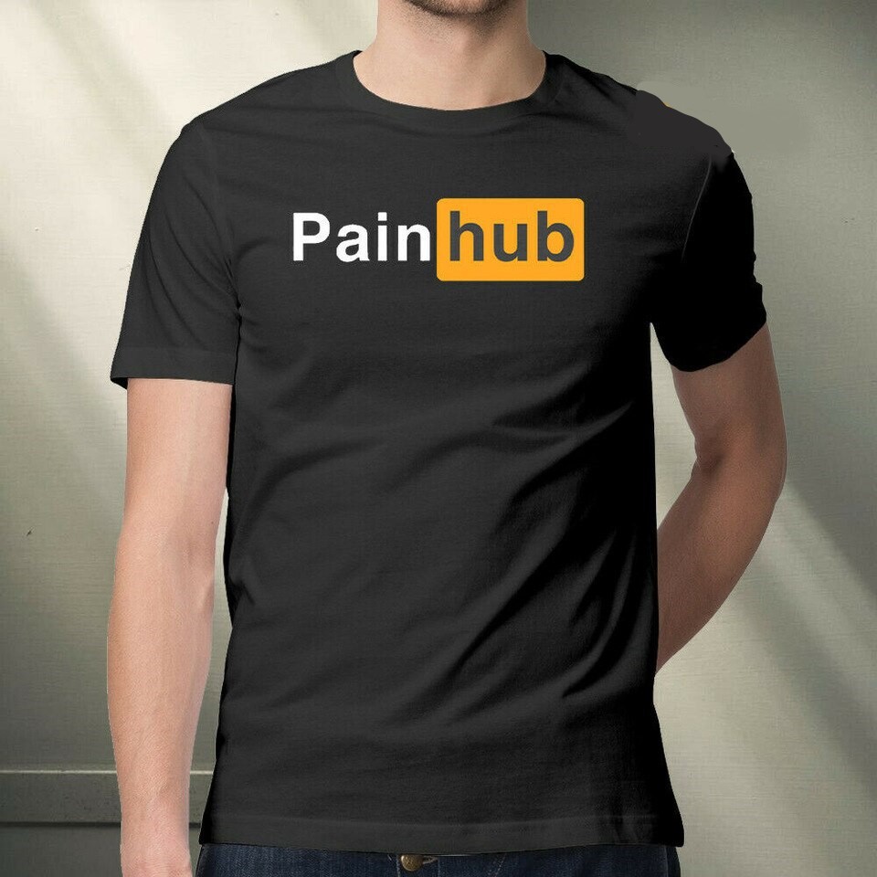 Áo thun in hình Pain Hub, chất cotton, Áo tay ngắn cổ tròn unisex, dành cho người hay buồn