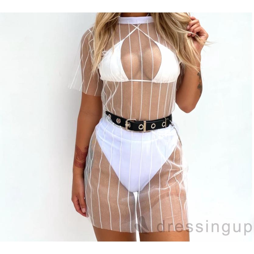 Áo Lưới Mỏng Dài Tay Mặc Ngoài Bikini Cho Nữ