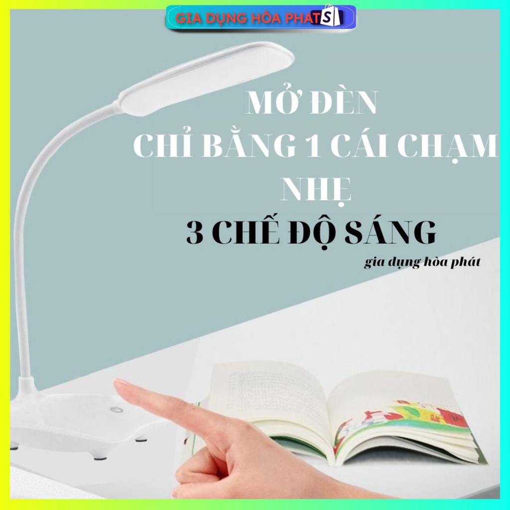 Đèn học tích điện chống cận thị cảm ứng thông minh, có 3 chế độ ánh sáng phù hợp cho đọc sách làm việc trên laptop