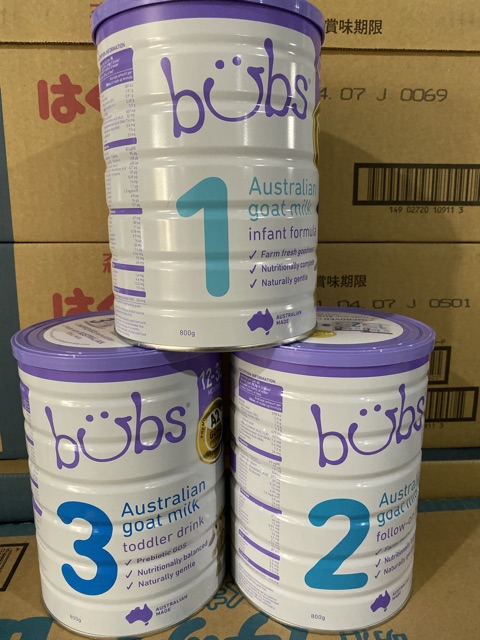 (Date 11.2021) Sữa Bubs dê Úc đủ số hộp 800g
