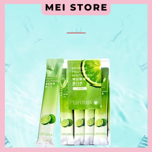 [Hộp 20 gói] Nước Súc Miệng LIFUSHA Kháng Khuẩn Nội Địa Trung Hương Trái Cây