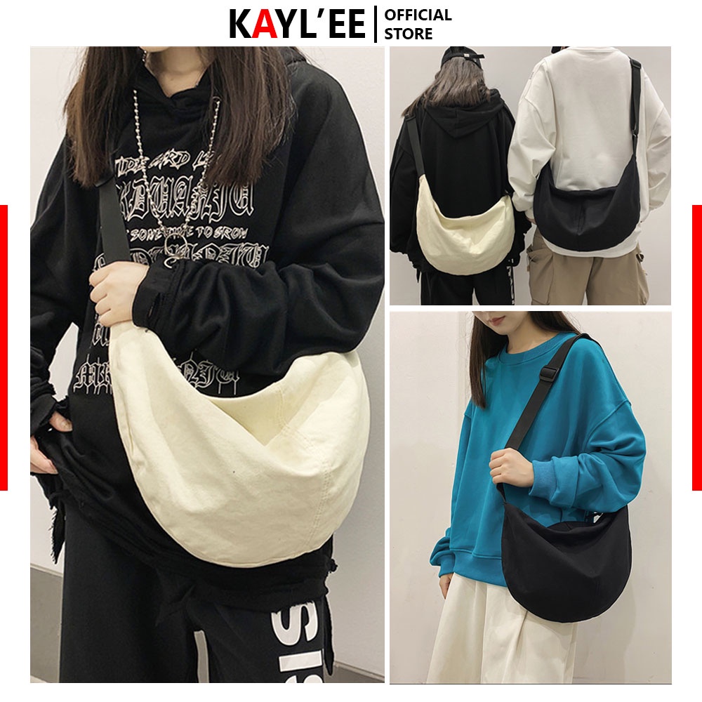 Túi tote vải canvas đeo chéo thời trang cá tính Unisex KayLee KT37x22x12cm - PL07