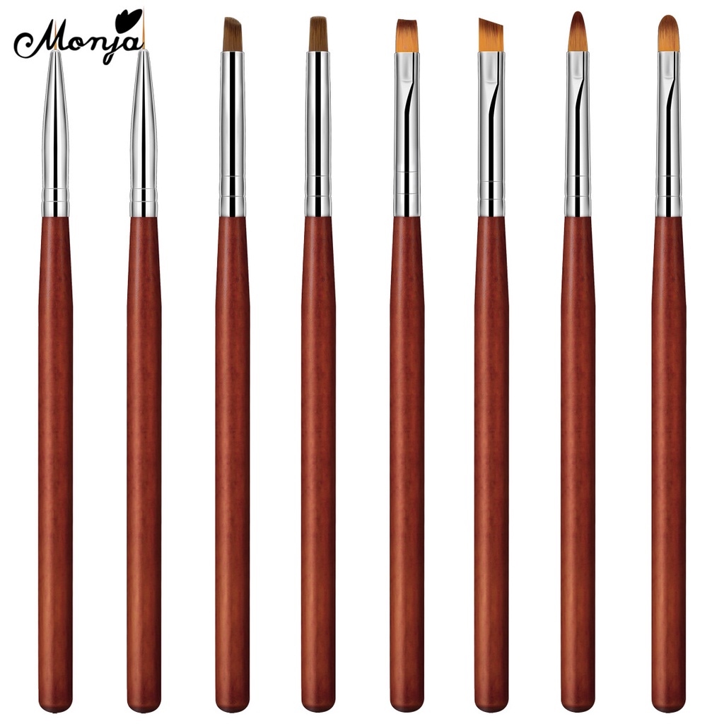 MONJA [Hàng mới về] Cọ vẽ trang trí móng tay nghệ thuật với 8 kiểu dáng khác nhau