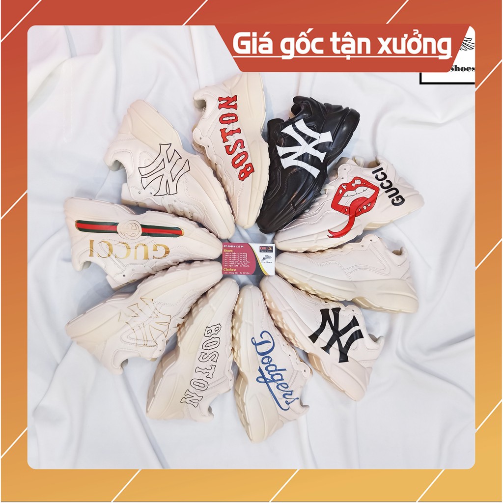 Giày chunky nam nữ, đế độn 4cm - giày thời trang tông kem, họa tiết hot trend - sneaker đi học đi chơi