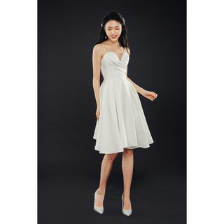 Đầm xòe 2 dây xếp ly 20Again DEA2682