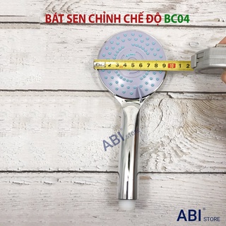 Bát sen tắm chỉnh 4 chế độ nước massage, tay sen nhựa mạ crome to BC04
