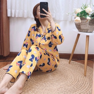 Đồ bộ pijama satin nơ tdqd