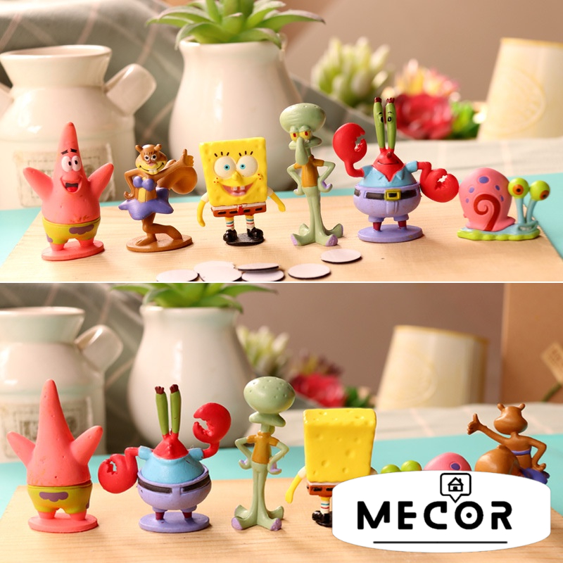 Bộ mô hình trang trí SpongeBob chú bọt biển tinh nghịch - Trang trí bàn làm việc, kệ tủ, quà tặng
