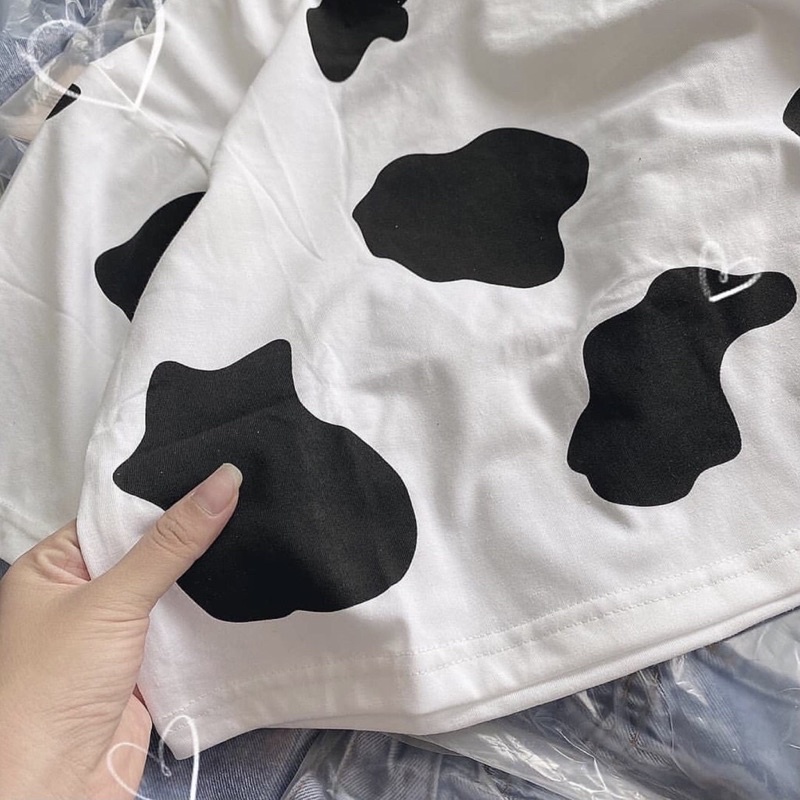 Áo thun croptop nữ bò sữa hot hit 2021, áo phông phong cách hàn quốc