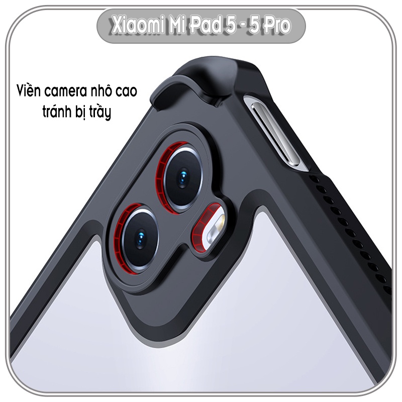 Ốp lưng cho Xiaomi Pad 5 chống sốc 4 gốc giá đỡ trong viền nhựa dẻo XunDD V2 - Hàng Nhập Khẩu